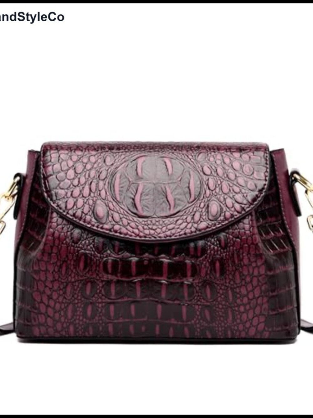 Crocodile Print Crossbody Bag PU Waterproof Removable Strap Women Work Travel